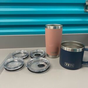 Yeti Bundle-used but good condition. Comes with two tumbler straw tops.